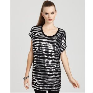 Michael Kors Zebra Sequin Top